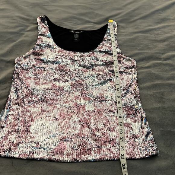 INC International Concepts Size L Sequin Front Tank Top Woman Fancy Shimmery - Picture 8 of 8